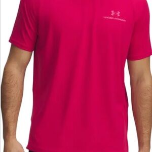 NWT Under Armour Men's Bold Pink Short Sleeve Tee- Medium
